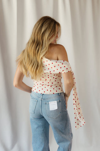 Bianca Polka Dot Top, Red/Ivory - The Red Thread Boutique