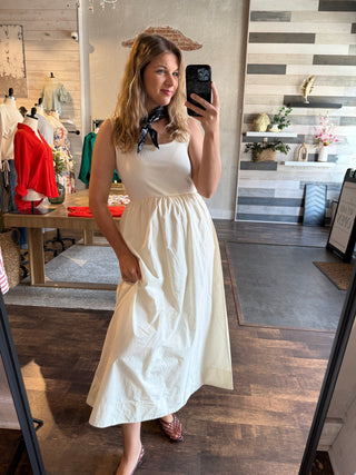 Z Supply Kensie Midi Dress, Cloud - The Red Thread Boutique