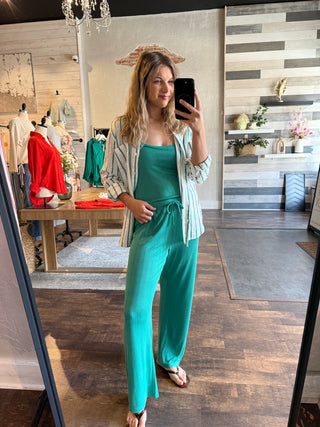 Z Supply Downhome Pointelle Pants, Light Rainforest - The Red Thread Boutique