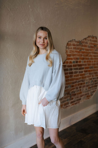 Isabel Dress, Blue White *final sale
