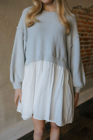 Isabel Dress, Blue White *final sale