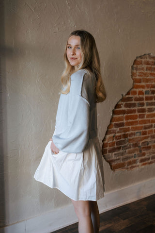 Isabel Dress, Blue White *final sale