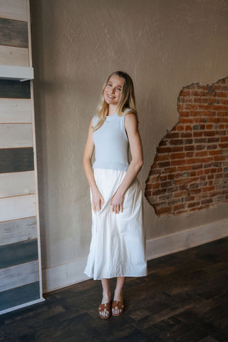 Charlotte Dress, Blue White *final sale
