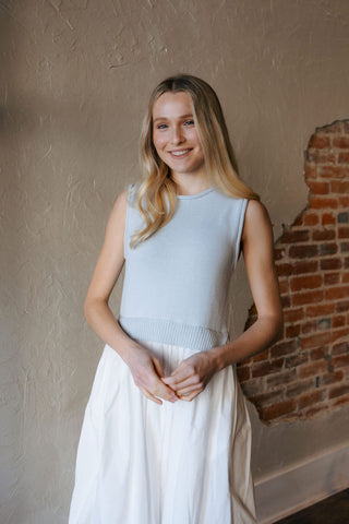 Charlotte Dress, Blue White *final sale