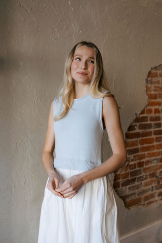 Charlotte Dress, Blue White *final sale