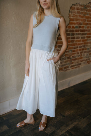 Charlotte Dress, Blue White *final sale