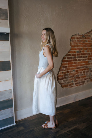Charlotte Dress, Blue White *final sale