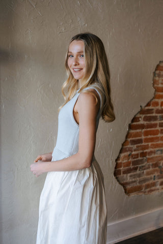 Charlotte Dress, Blue White *final sale