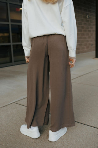 Elastic Waist Pants, Brown