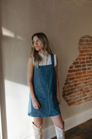 Denim Leopard Dress *final sale