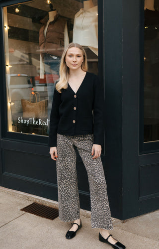 Button Up Cardigan, Black *final sale
