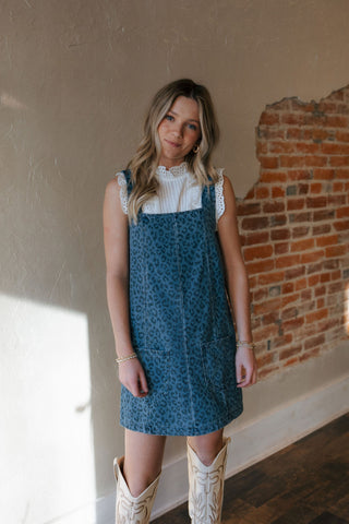 Denim Leopard Dress *final sale