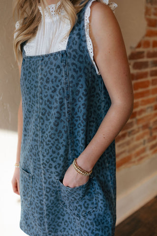 Denim Leopard Dress *final sale