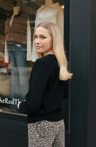 Button Up Cardigan, Black *final sale