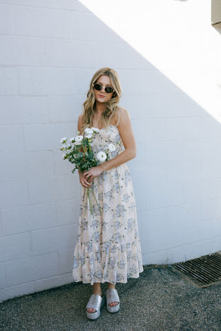 Lace Strapless Dress, Blush/Lavender