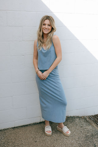 Sloane V Neck Denim Tank, Medium Indigo by Z Supply