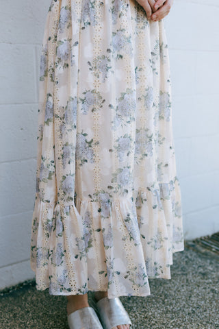 Lace Strapless Dress, Blush/Lavender
