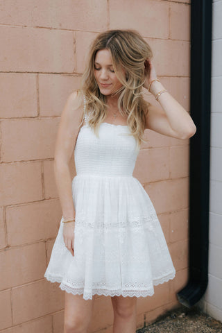 Eyelet Lace Mini Dress