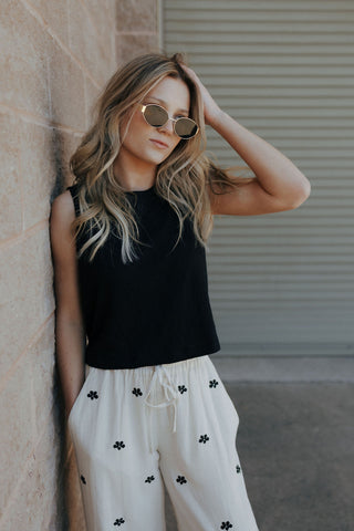 Sloane Textured Slub Top, Black by Z Supply