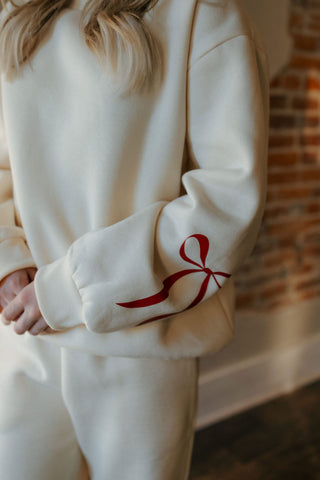 Butter Color Bow Sweatshirt *final sale