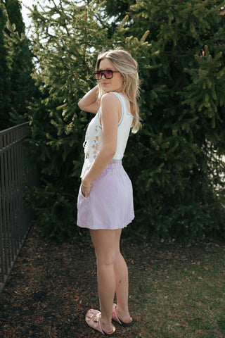 Embroidered Tie Front Vest