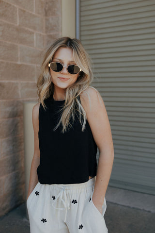 Sloane Textured Slub Top, Black by Z Supply
