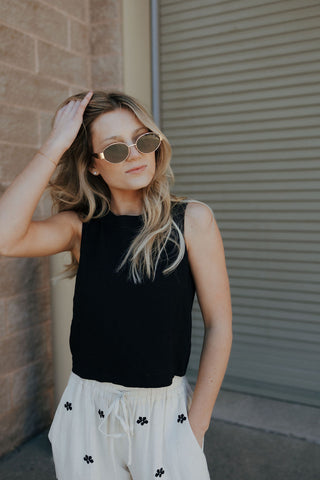 Sloane Textured Slub Top, Black by Z Supply