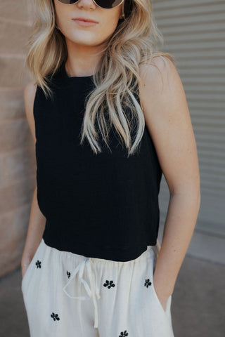 Sloane Textured Slub Top, Black by Z Supply