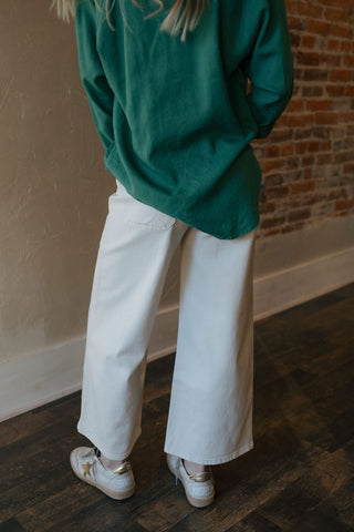 High Rise Cropped Wide Leg, Off White by JBD