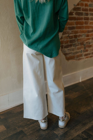 High Rise Cropped Wide Leg, Off White by JBD