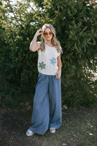 Crochet Flower Sweater Tank