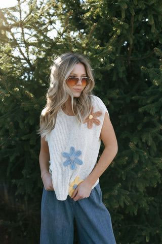 Crochet Flower Sweater Tank