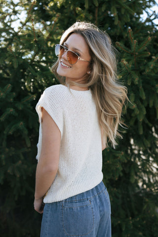 Crochet Flower Sweater Tank