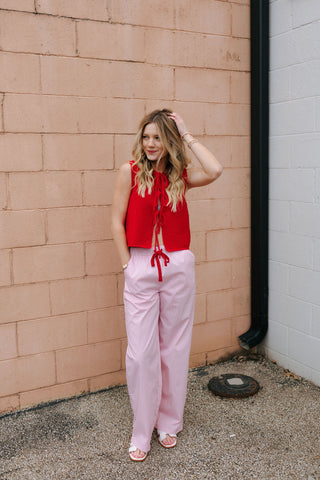 Boxer Pants, Pink Stripe