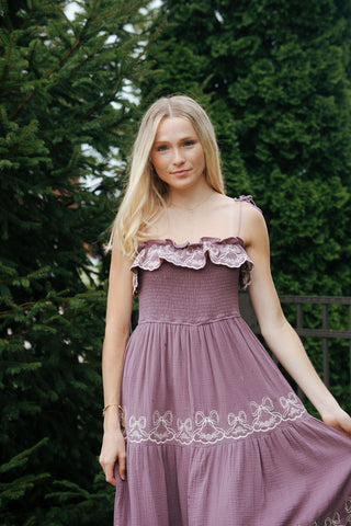 Bow Maxi Dress, Dusty Purple *final sale*