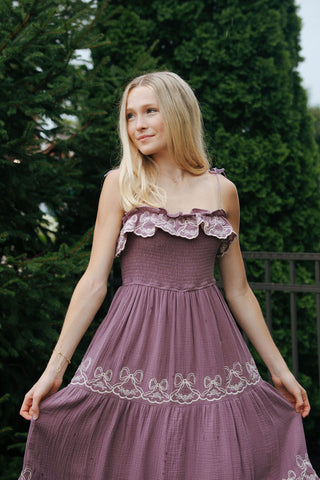 Bow Maxi Dress, Dusty Purple *final sale*