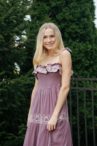 Bow Maxi Dress, Dusty Purple *final sale*