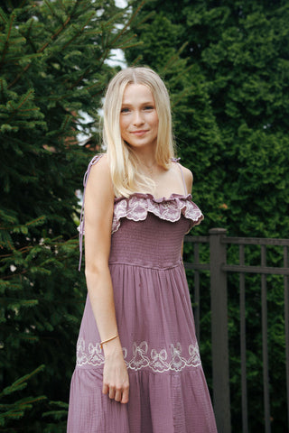 Bow Maxi Dress, Dusty Purple *final sale*