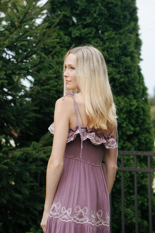 Bow Maxi Dress, Dusty Purple *final sale*