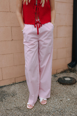 Boxer Pants, Pink Stripe