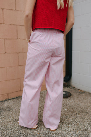 Boxer Pants, Pink Stripe