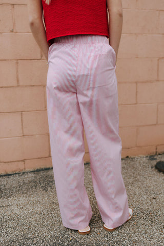 Boxer Pants, Pink Stripe