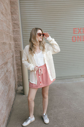Retro Stripe Skort, Red