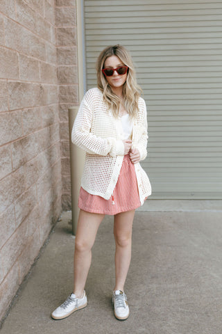 Retro Stripe Skort, Red