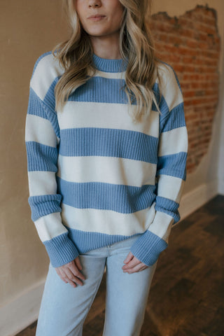 Boyfriend Relaxed Sailor Sweater, Blue River by Z Supply