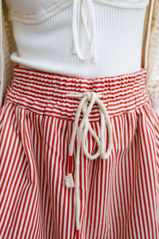Retro Stripe Skort, Red