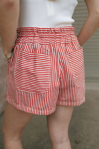 Retro Stripe Skort, Red