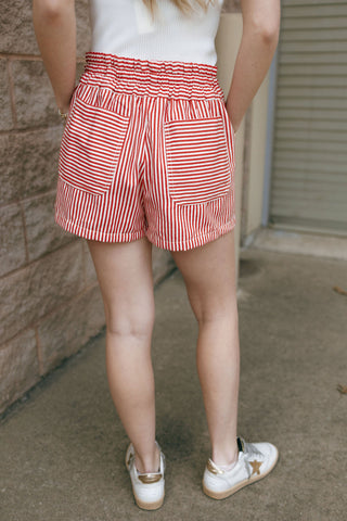 Retro Stripe Skort, Red