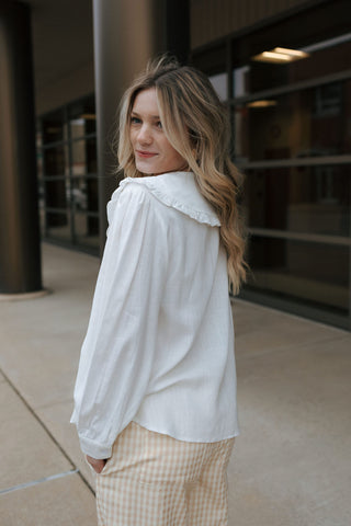 Peter Pan Collar Top, Off White