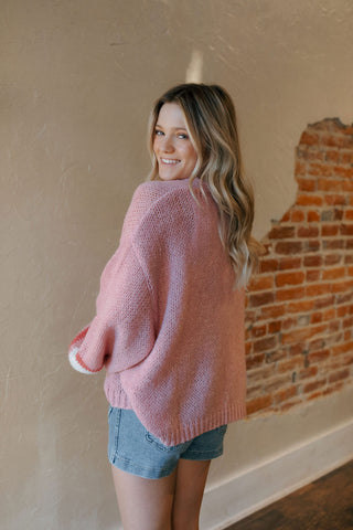 Pink Sweater Cardigan